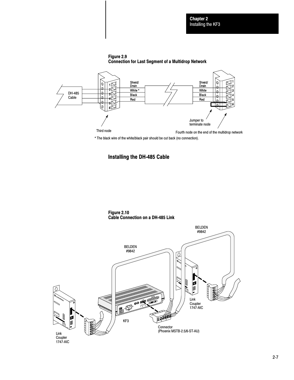 Installing the dhć485 cable | Rockwell Automation 1770-KF3 DH-485 Communication Interface User Manual User Manual | Page 15 / 59