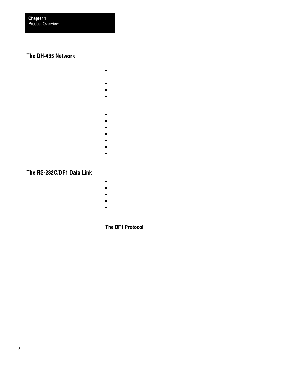 The dh-485 network, The rs-232c/df1 data link | Rockwell Automation 1770-KF3 DH-485 Communication Interface User Manual User Manual | Page 7 / 59