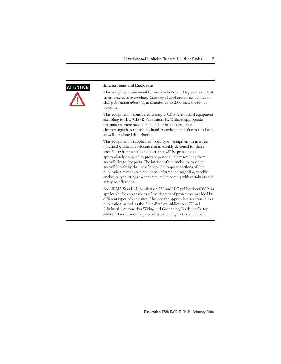 Rockwell Automation 1788-CN2FF ControlNet to Foundation Fieldbus H1 Linking Device Installation Instructions User Manual | Page 5 / 24