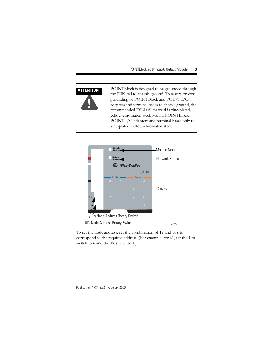 Rockwell Automation 1734D-IA8XOA8 POINTBlock ac 8 Input/8 Output Module User Manual | Page 3 / 12