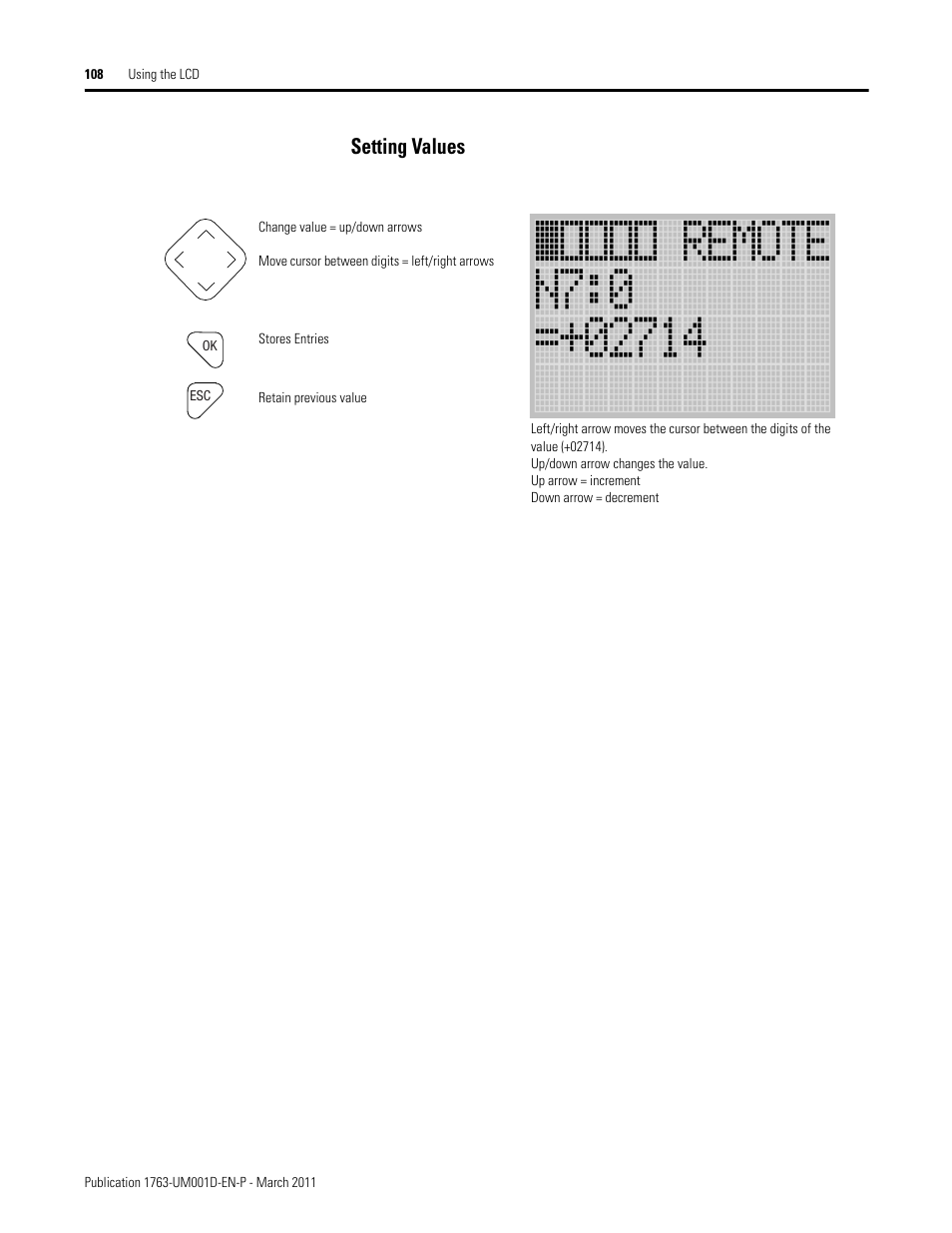 Setting values | Rockwell Automation 1763 MicroLogix 1100 Programmable Controllers User Manual User Manual | Page 110 / 256