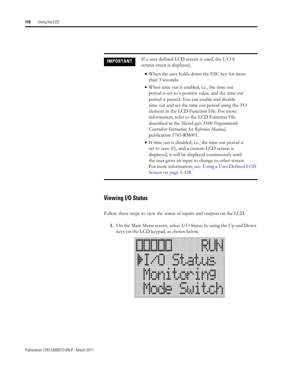 Viewing i/o status | Rockwell Automation 1763 MicroLogix 1100 Programmable Controllers User Manual User Manual | Page 112 / 256