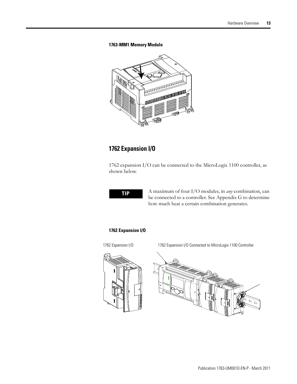 1762 expansion i/o | Rockwell Automation 1763 MicroLogix 1100 Programmable Controllers User Manual User Manual | Page 15 / 256