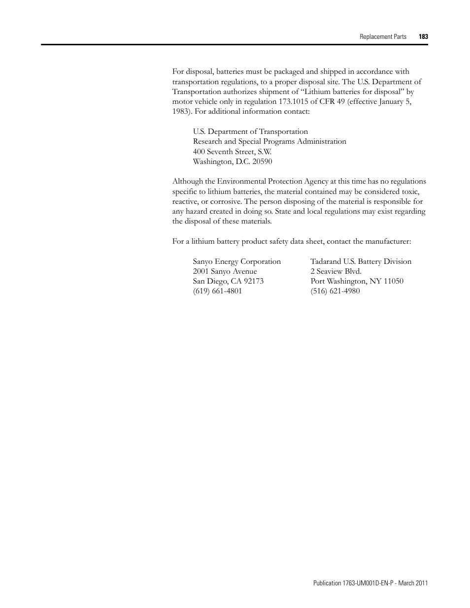 Rockwell Automation 1763 MicroLogix 1100 Programmable Controllers User Manual User Manual | Page 185 / 256