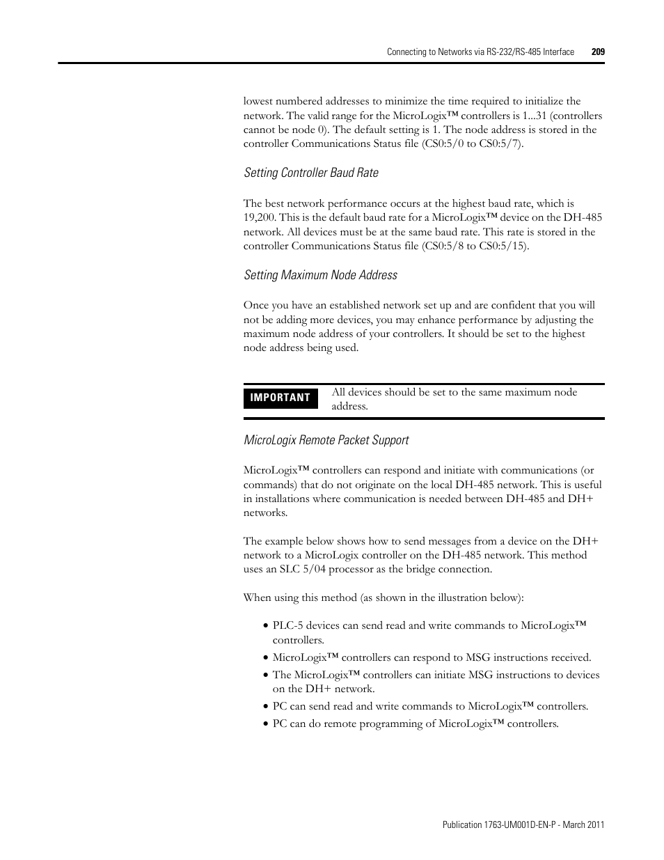 Rockwell Automation 1763 MicroLogix 1100 Programmable Controllers User Manual User Manual | Page 211 / 256