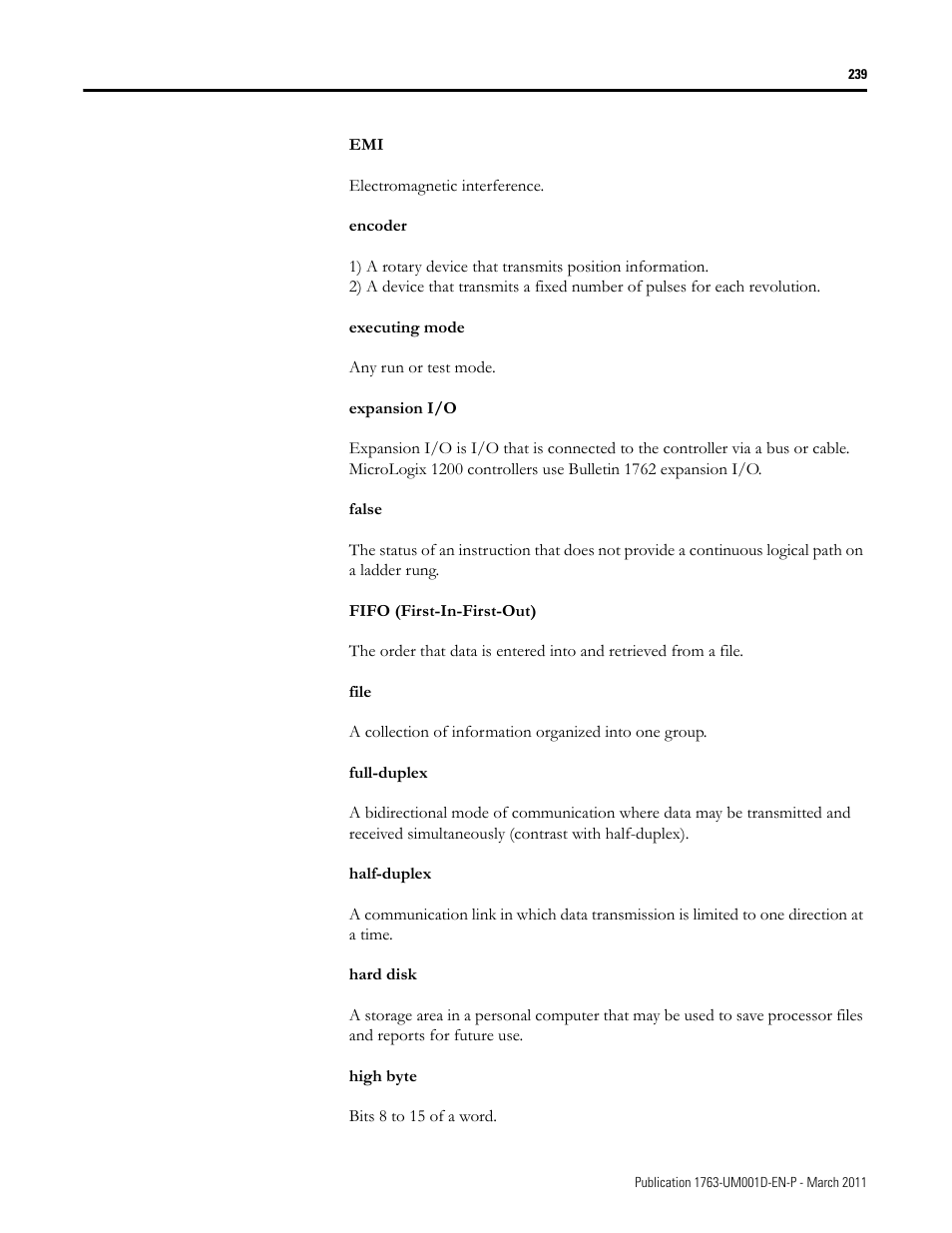 Rockwell Automation 1763 MicroLogix 1100 Programmable Controllers User Manual User Manual | Page 241 / 256