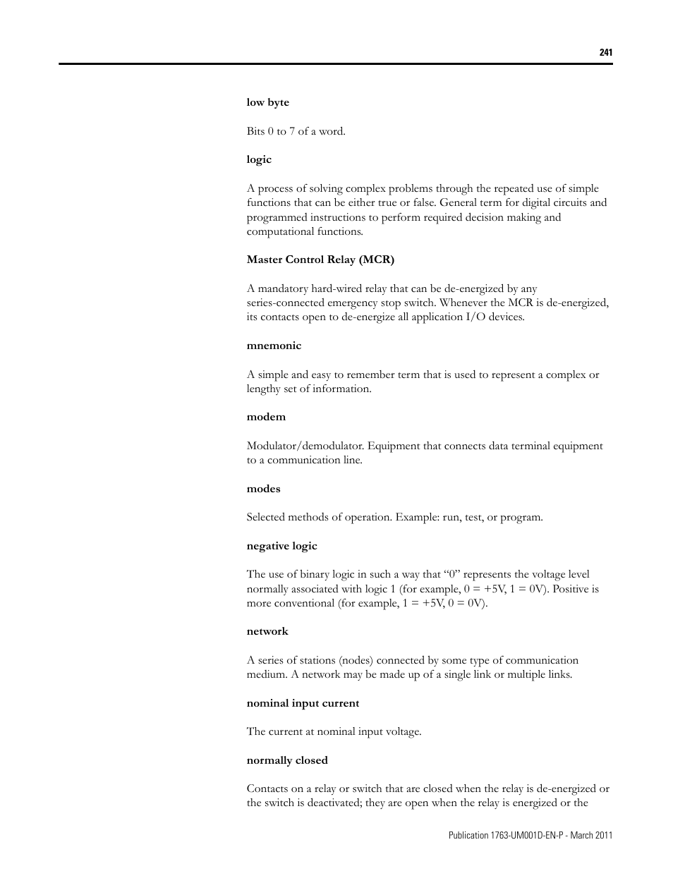 Rockwell Automation 1763 MicroLogix 1100 Programmable Controllers User Manual User Manual | Page 243 / 256