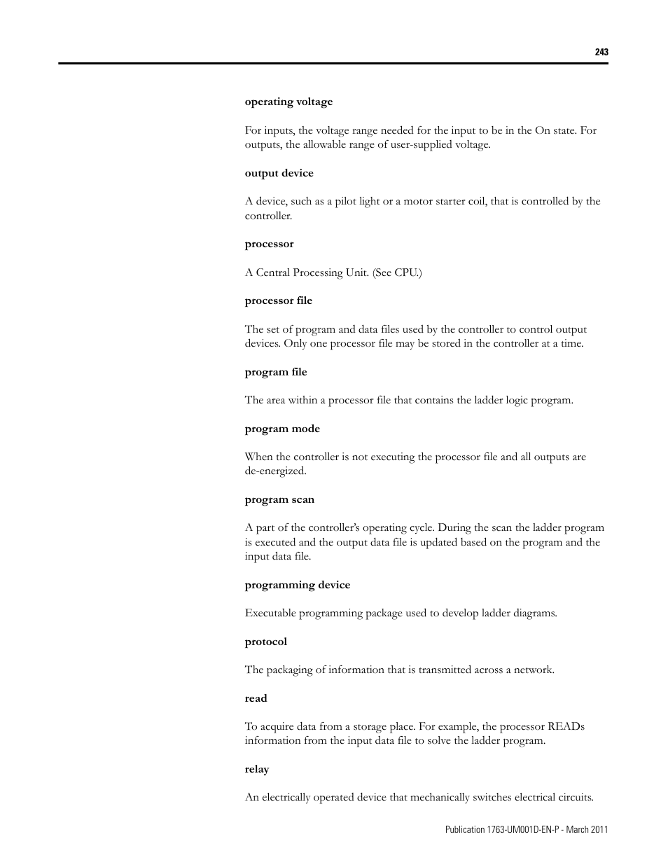Rockwell Automation 1763 MicroLogix 1100 Programmable Controllers User Manual User Manual | Page 245 / 256