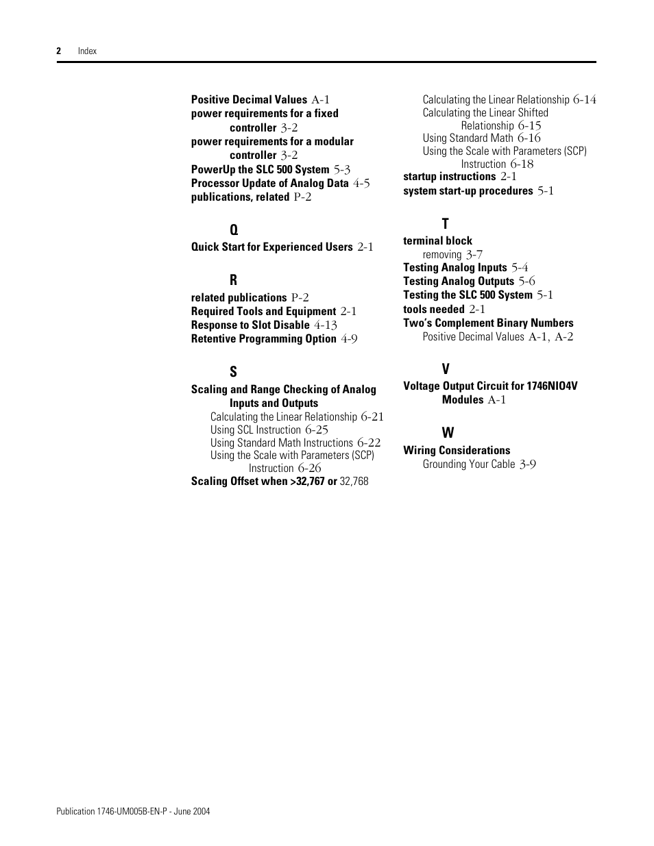 Rockwell Automation 1746-XXXX SLC 500 4-Channel Analog I/O Modules User Manual User Manual | Page 110 / 113