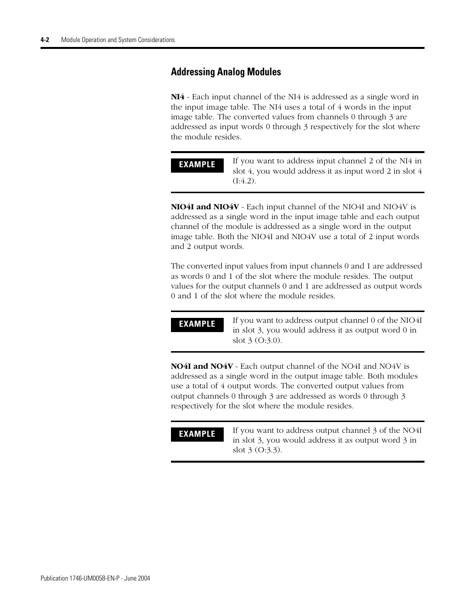 Addressing analog modules -2, Addressing analog modules | Rockwell Automation 1746-XXXX SLC 500 4-Channel Analog I/O Modules User Manual User Manual | Page 40 / 113