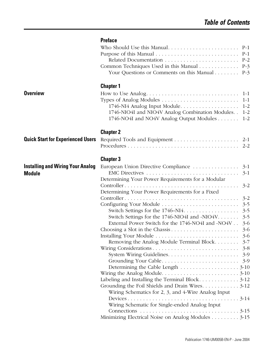 Rockwell Automation 1746-XXXX SLC 500 4-Channel Analog I/O Modules User Manual User Manual | Page 5 / 113