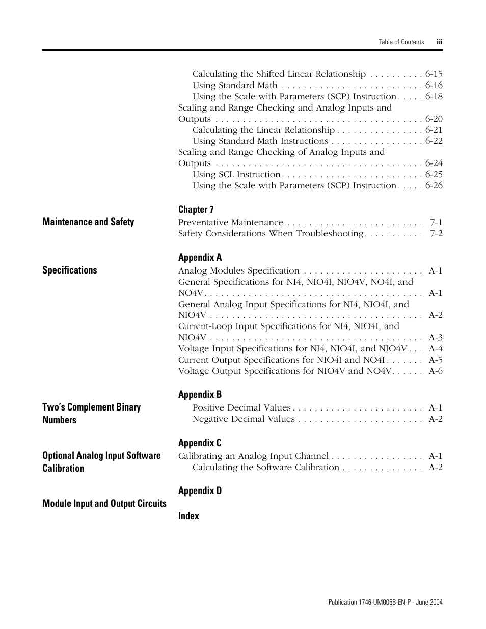 Rockwell Automation 1746-XXXX SLC 500 4-Channel Analog I/O Modules User Manual User Manual | Page 7 / 113