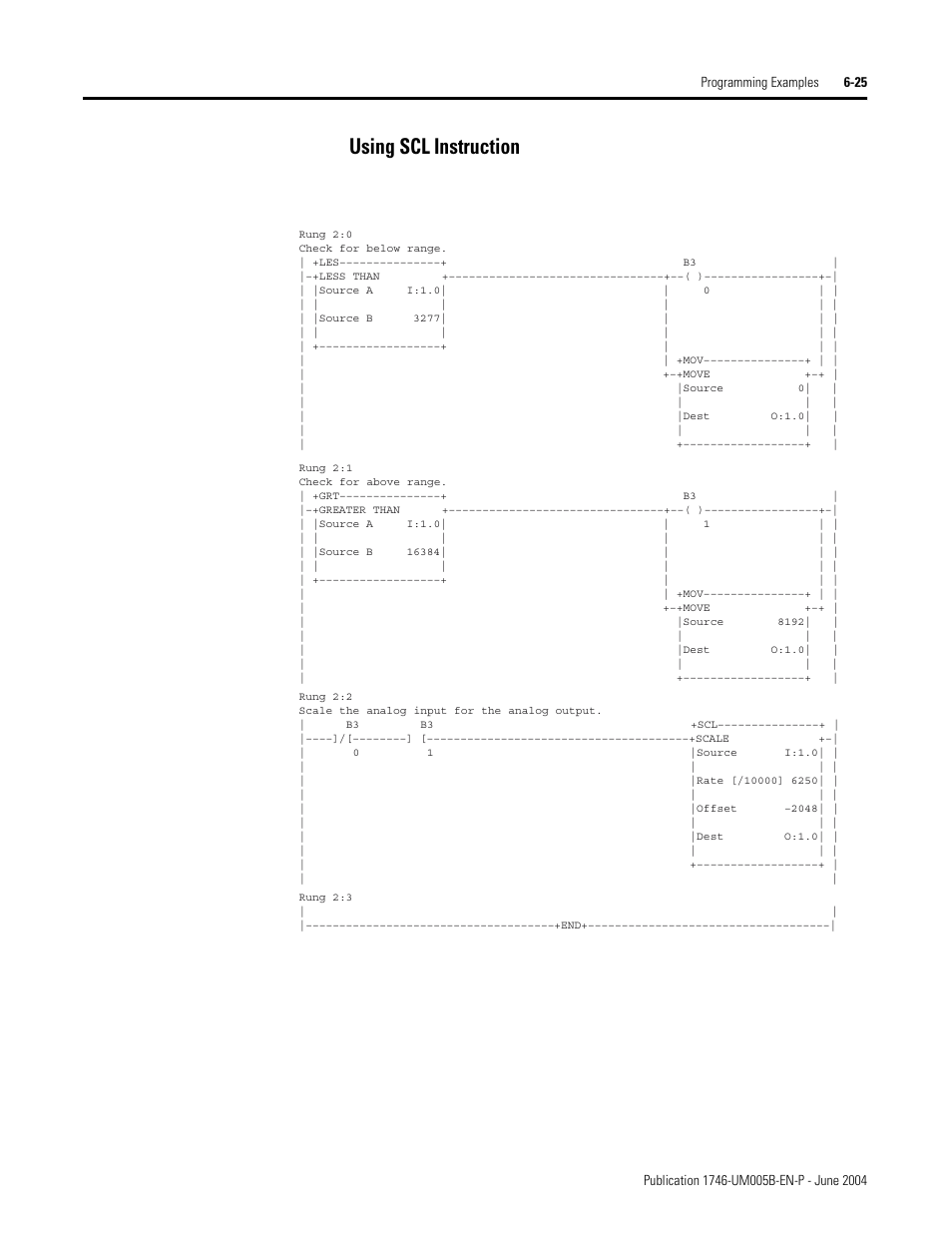Using scl instruction -25, Using scl instruction | Rockwell Automation 1746-XXXX SLC 500 4-Channel Analog I/O Modules User Manual User Manual | Page 87 / 113