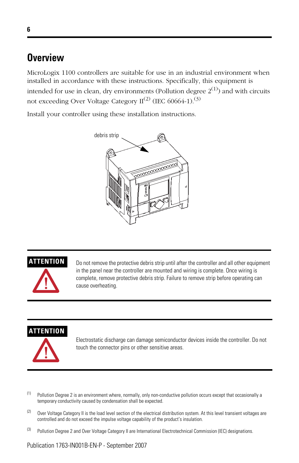 Overview | Rockwell Automation 1763-L16xxx MicroLogix 1100 Programmable Controllers Installation Instructions User Manual | Page 6 / 36