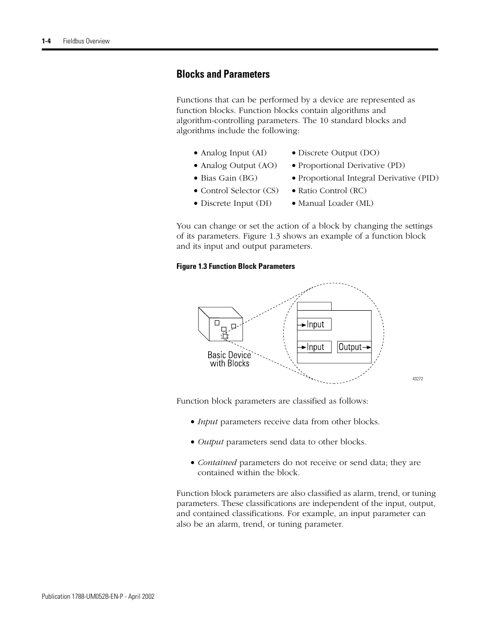 Blocks and parameters -4, Blocks and parameters | Rockwell Automation 1788-FFCT NI-FBUS Configurator User Manual User Manual | Page 12 / 86