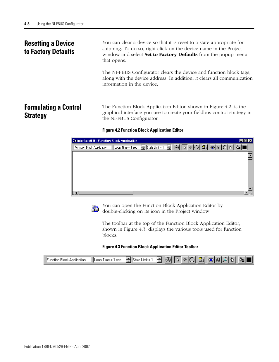 Resetting a device to factory defaults, Formulating a control strategy | Rockwell Automation 1788-FFCT NI-FBUS Configurator User Manual User Manual | Page 36 / 86