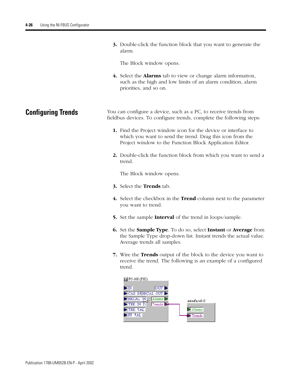 Configuring trends, Configuring trends -26, Configuring trends s | 26, respect | Rockwell Automation 1788-FFCT NI-FBUS Configurator User Manual User Manual | Page 54 / 86