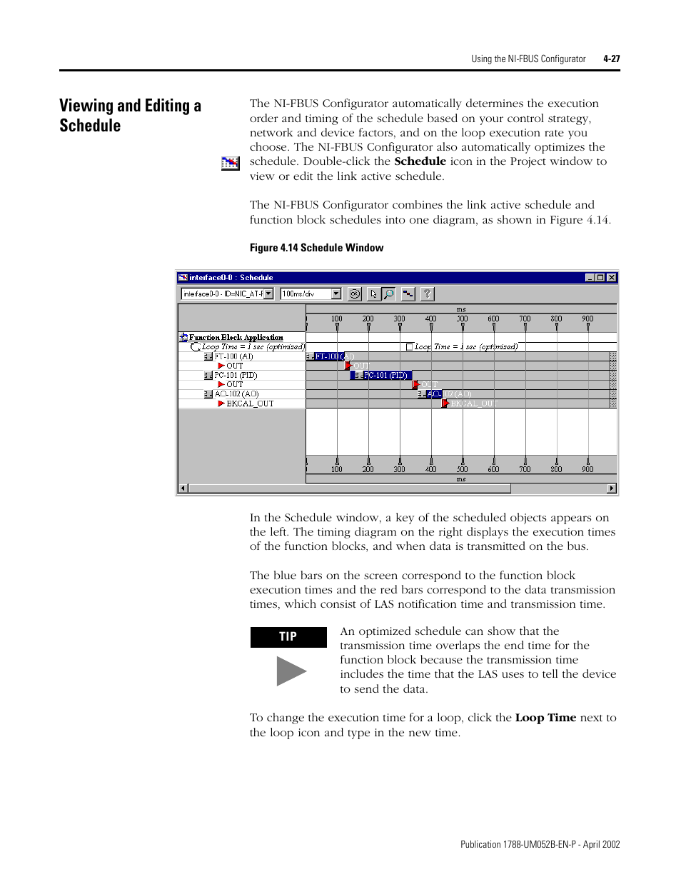 Viewing and editing a schedule, Viewing and editing a schedule -27 | Rockwell Automation 1788-FFCT NI-FBUS Configurator User Manual User Manual | Page 55 / 86