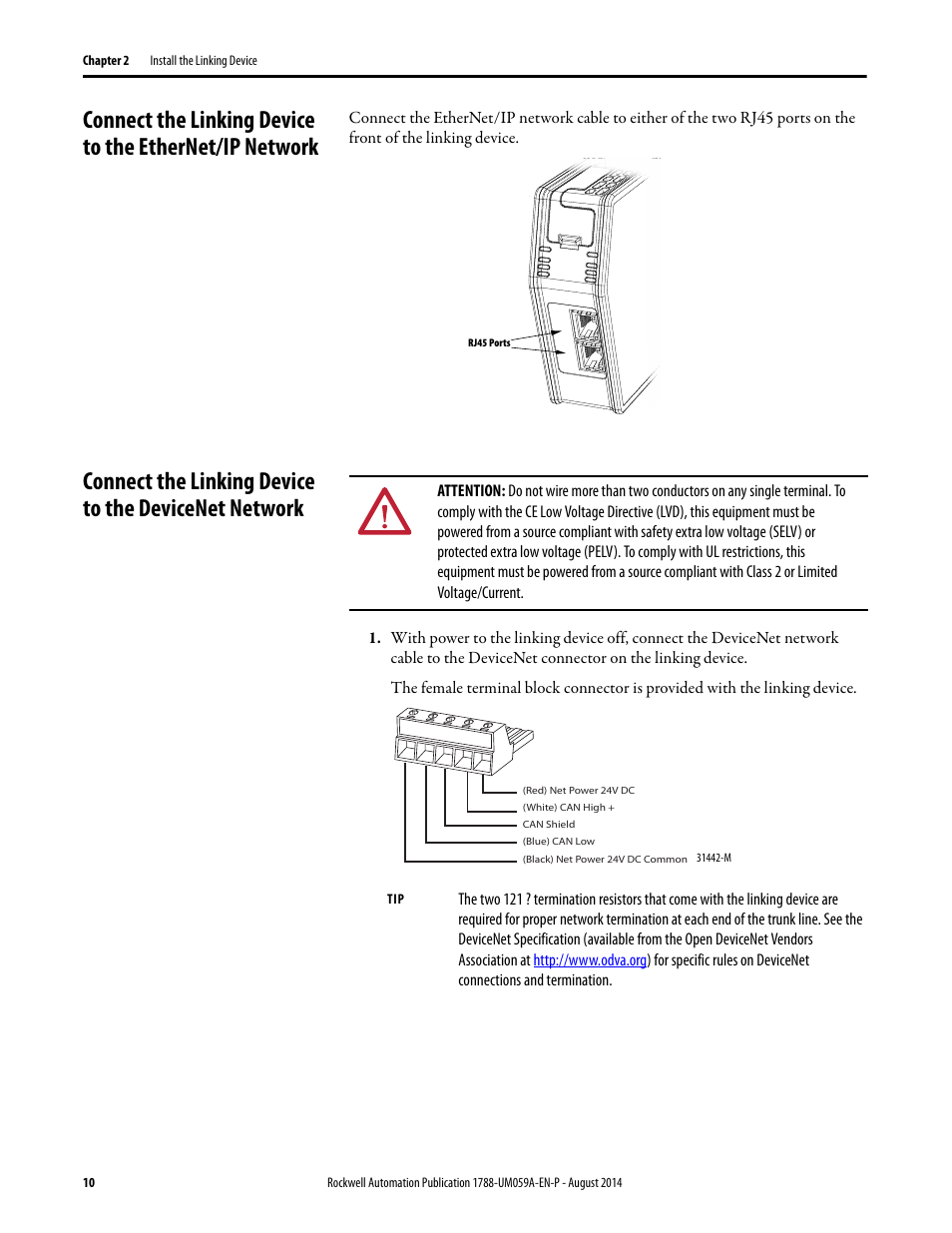 Rockwell Automation 1788-EN2DNR EtherNet/IP to DeviceNet Linking Device User Manual User Manual | Page 10 / 52