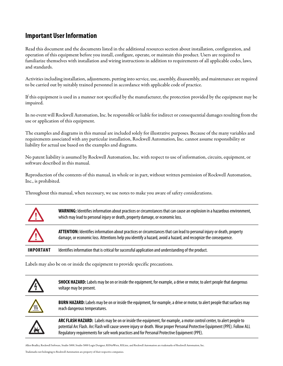 Important user information | Rockwell Automation 1788-EN2DNR EtherNet/IP to DeviceNet Linking Device User Manual User Manual | Page 2 / 52