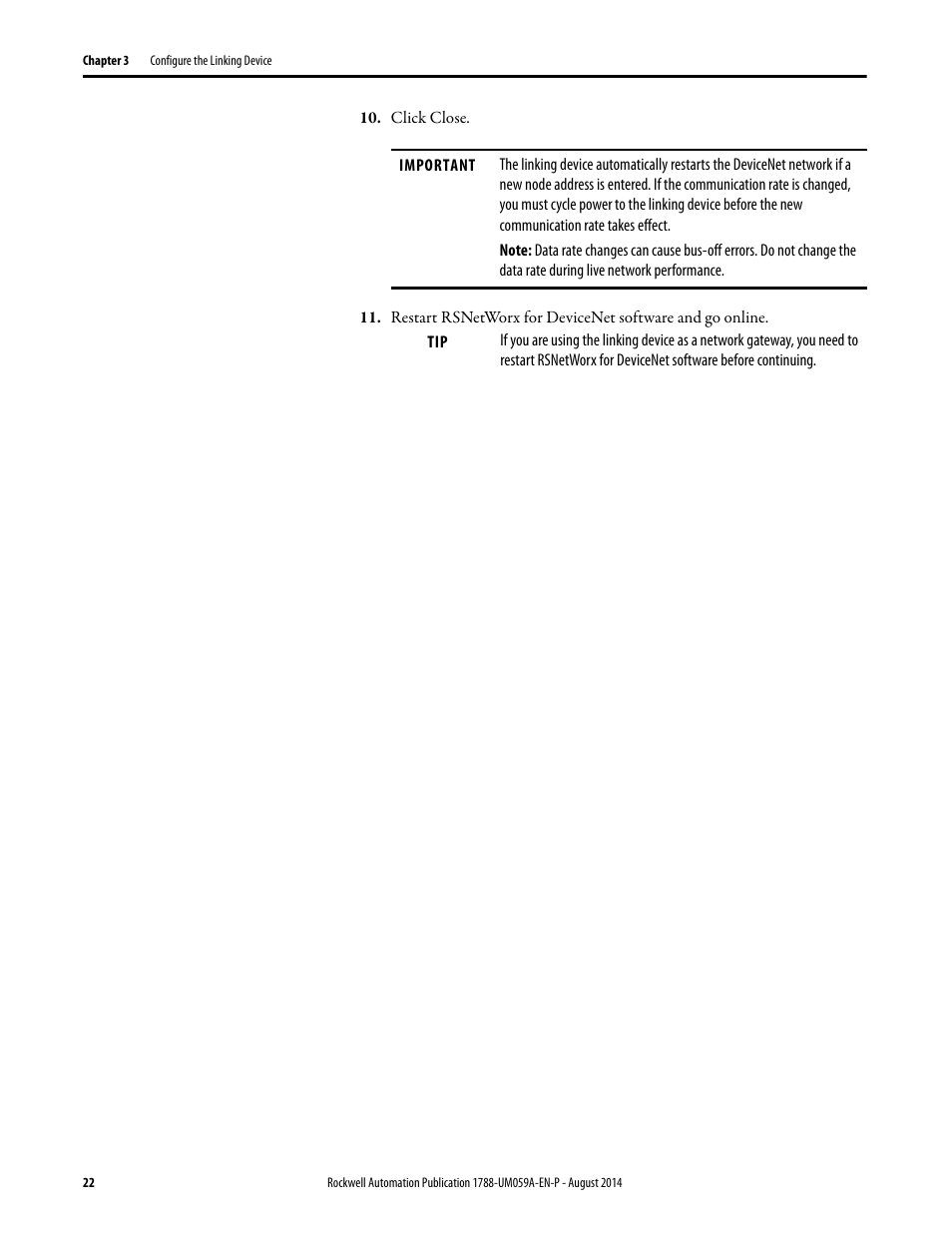 Rockwell Automation 1788-EN2DNR EtherNet/IP to DeviceNet Linking Device User Manual User Manual | Page 22 / 52