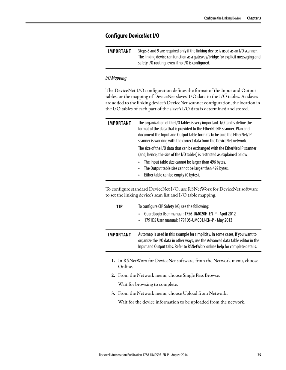 Configure devicenet i/o | Rockwell Automation 1788-EN2DNR EtherNet/IP to DeviceNet Linking Device User Manual User Manual | Page 25 / 52