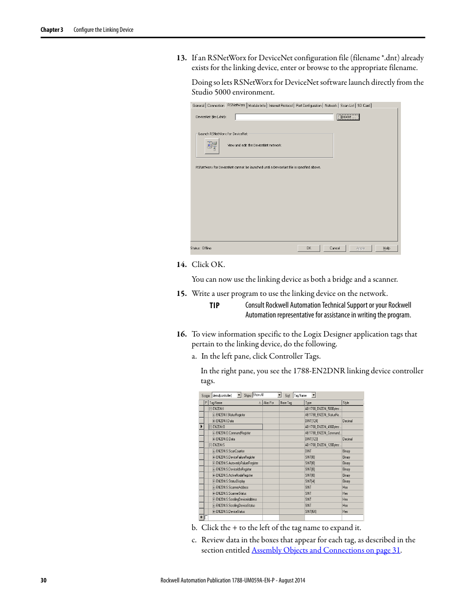 Rockwell Automation 1788-EN2DNR EtherNet/IP to DeviceNet Linking Device User Manual User Manual | Page 30 / 52