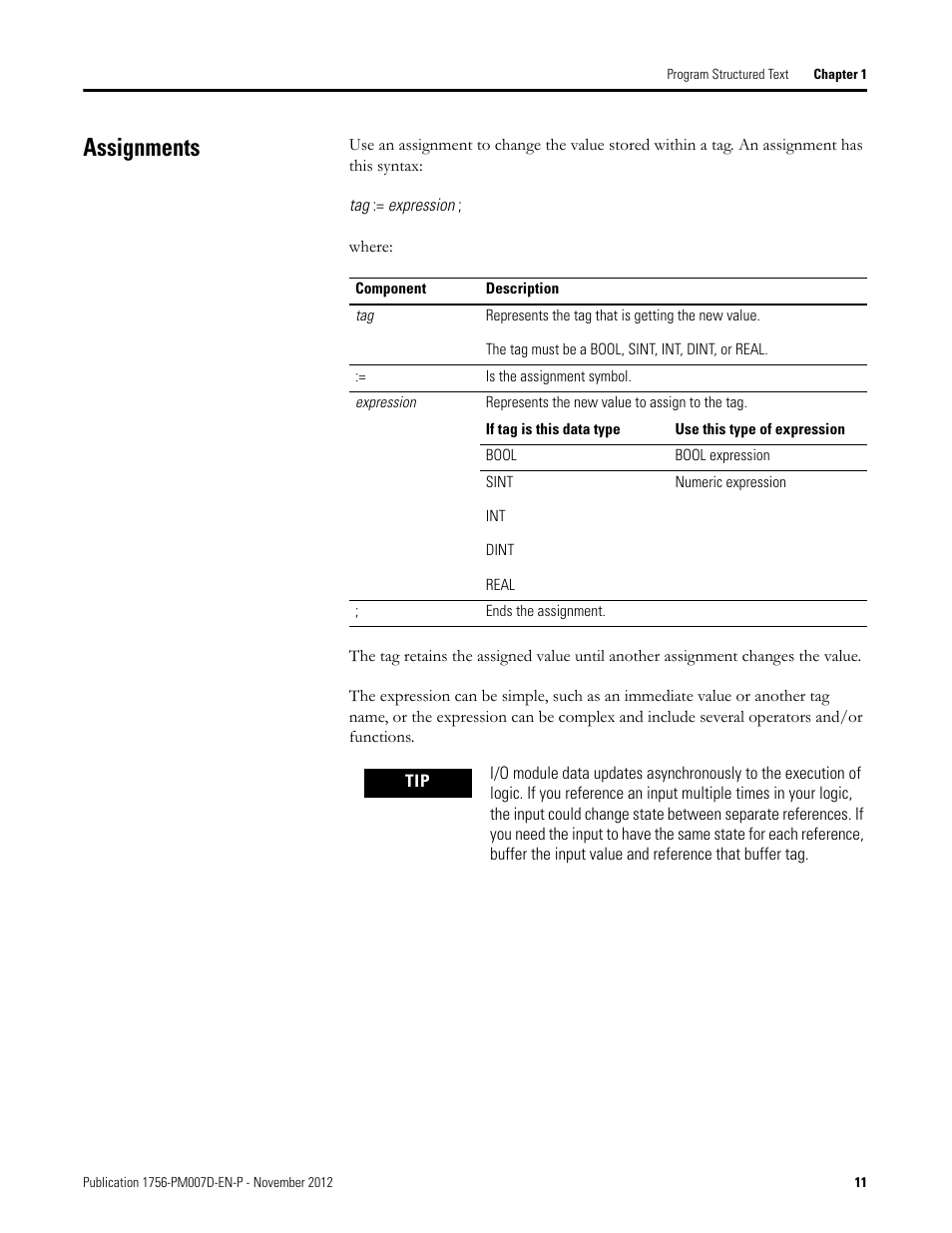 Assignments | Rockwell Automation Logix5000 Controllers Structured Text Programming Manual User Manual | Page 11 / 40