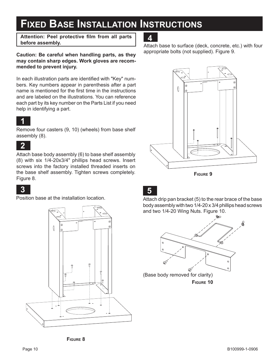 Ixed, Nstallation, Nstructions | Broilmaster DC2CART-1 User Manual | Page 10 / 12
