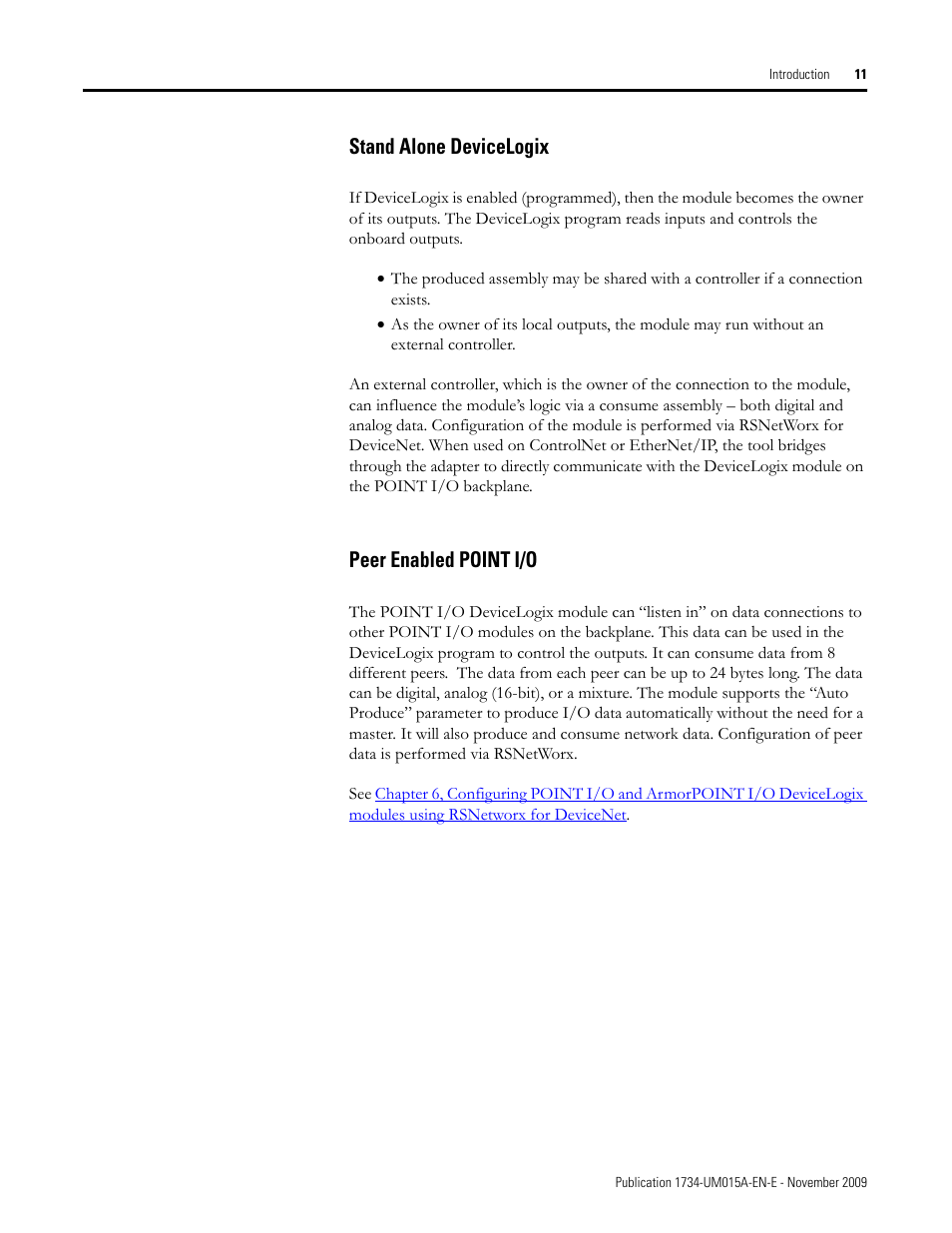 Stand alone devicelogix, Peer enabled point i/o, Stand alone devicelogix peer enabled point i/o | Rockwell Automation 1734-XXXX POINT I/O and ArmorPOINT I/O DeviceLogix User Manual User Manual | Page 13 / 112