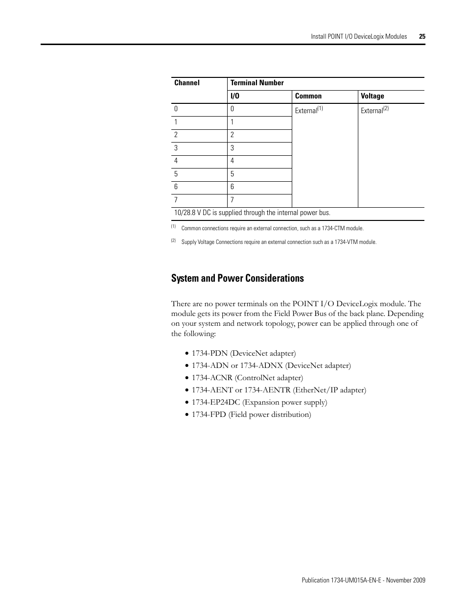 System and power considerations | Rockwell Automation 1734-XXXX POINT I/O and ArmorPOINT I/O DeviceLogix User Manual User Manual | Page 27 / 112