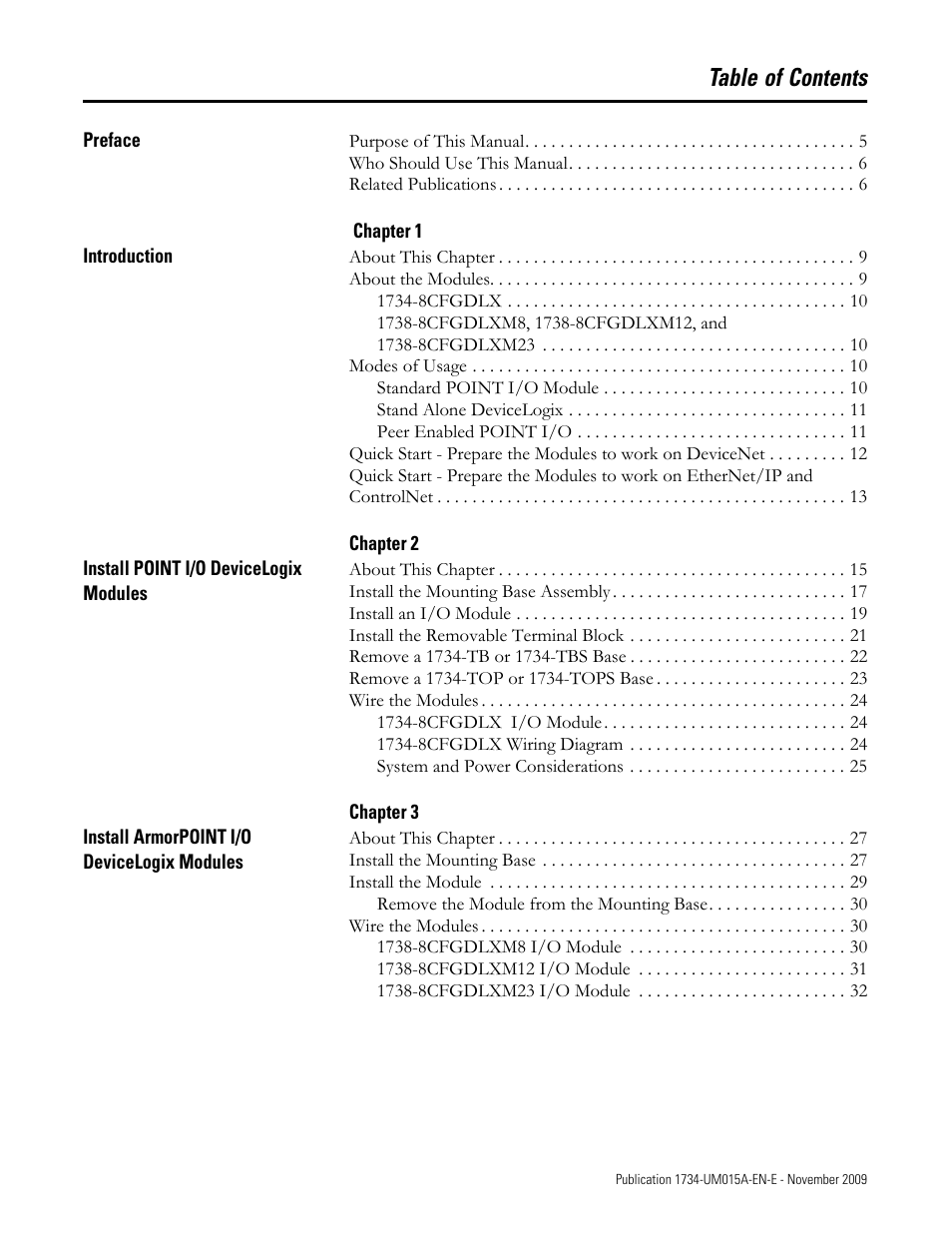Rockwell Automation 1734-XXXX POINT I/O and ArmorPOINT I/O DeviceLogix User Manual User Manual | Page 3 / 112