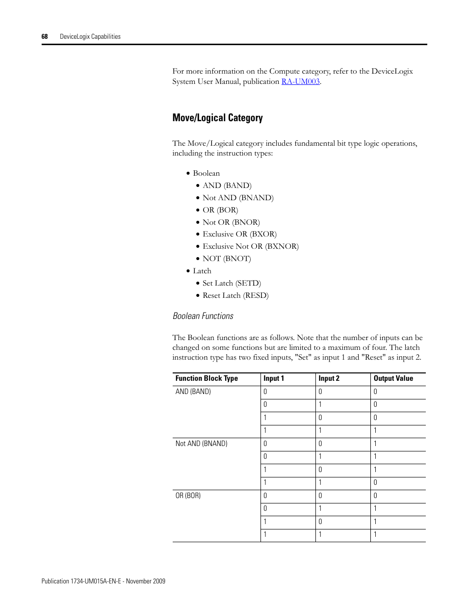 Move/logical category | Rockwell Automation 1734-XXXX POINT I/O and ArmorPOINT I/O DeviceLogix User Manual User Manual | Page 70 / 112