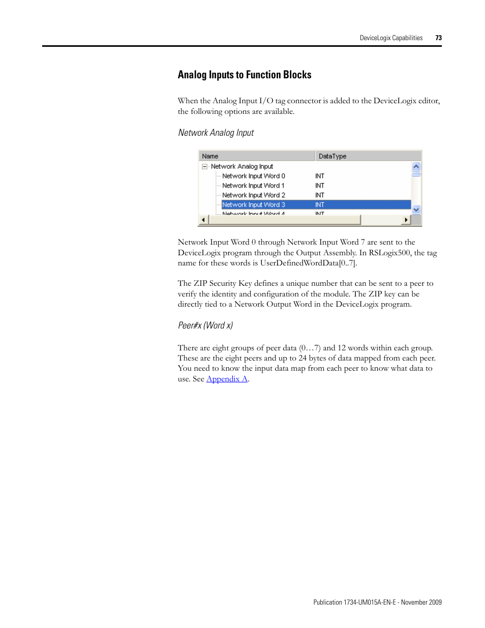 Analog inputs to function blocks | Rockwell Automation 1734-XXXX POINT I/O and ArmorPOINT I/O DeviceLogix User Manual User Manual | Page 75 / 112