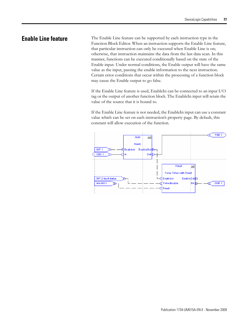 Enable line feature | Rockwell Automation 1734-XXXX POINT I/O and ArmorPOINT I/O DeviceLogix User Manual User Manual | Page 79 / 112