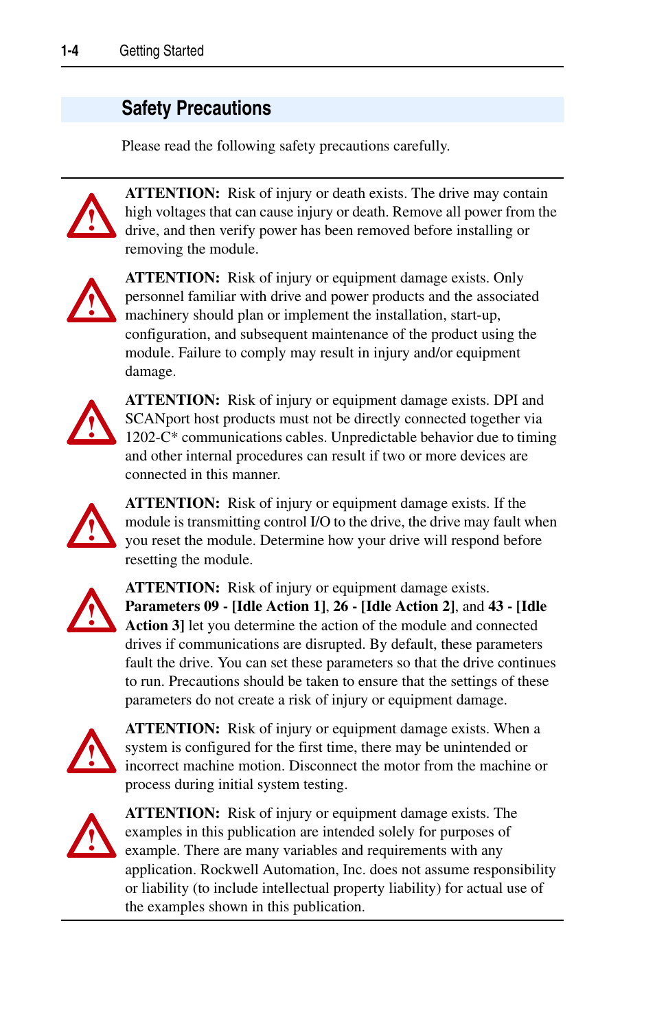 Safety precautions | Rockwell Automation 1769-SM1 Compact I/O to DPI/SCANport Module User Manual | Page 16 / 176