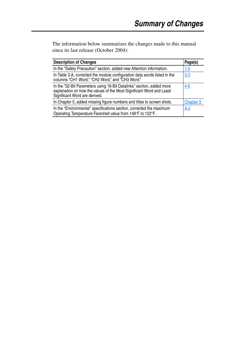 Summary of changes | Rockwell Automation 1769-SM1 Compact I/O to DPI/SCANport Module User Manual | Page 3 / 176