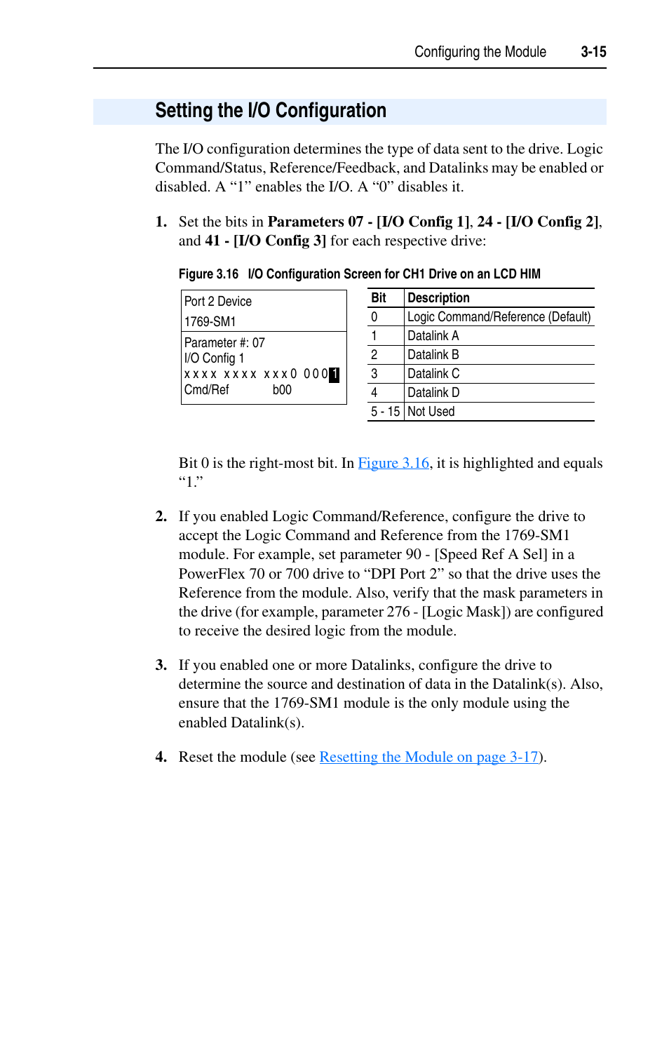 Setting the i/o configuration | Rockwell Automation 1769-SM1 Compact I/O to DPI/SCANport Module User Manual | Page 45 / 176