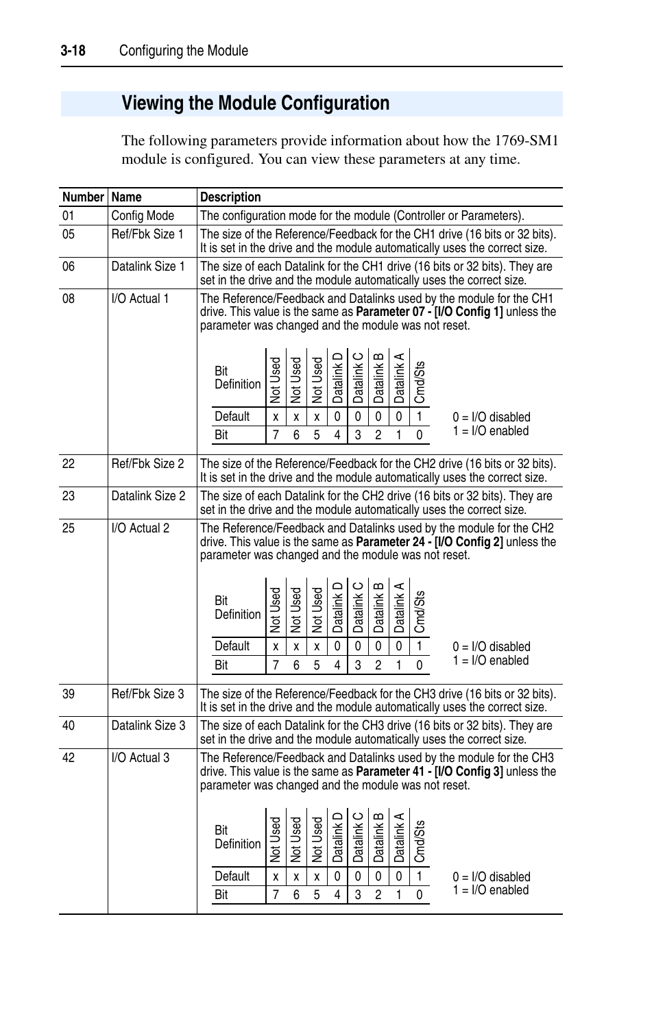 Viewing the module configuration, Viewing the module configuration 3-18 | Rockwell Automation 1769-SM1 Compact I/O to DPI/SCANport Module User Manual | Page 48 / 176