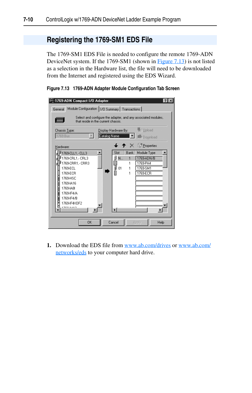 Registering the 1769-sm1 eds file, Registering the 1769-sm1 eds file -10, Registering the | Rockwell Automation 1769-SM1 Compact I/O to DPI/SCANport Module User Manual | Page 94 / 176