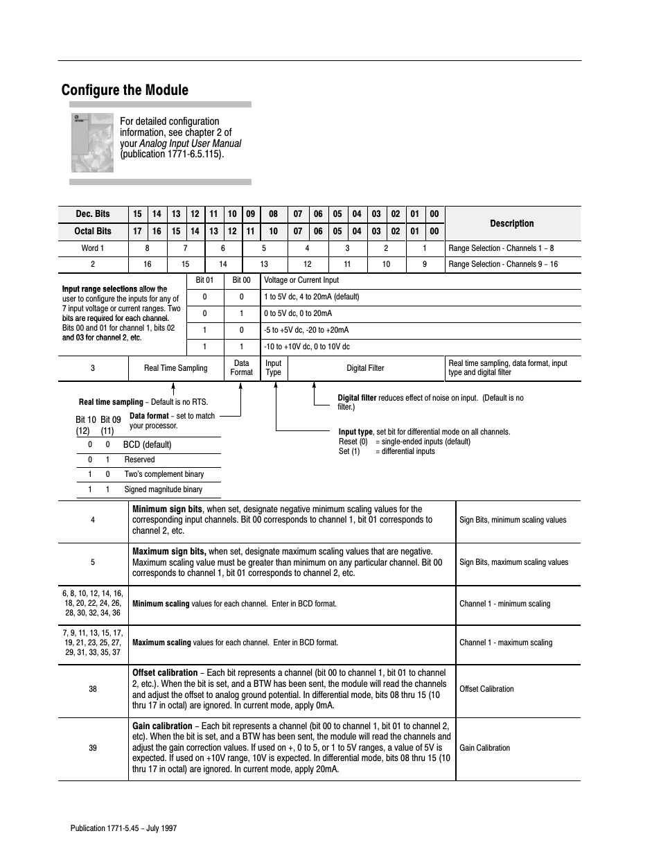 Configure the module | Rockwell Automation 1771-IFE/C INSTL.INSTRUCTIONS ANALOG INPU User Manual | Page 10 / 16