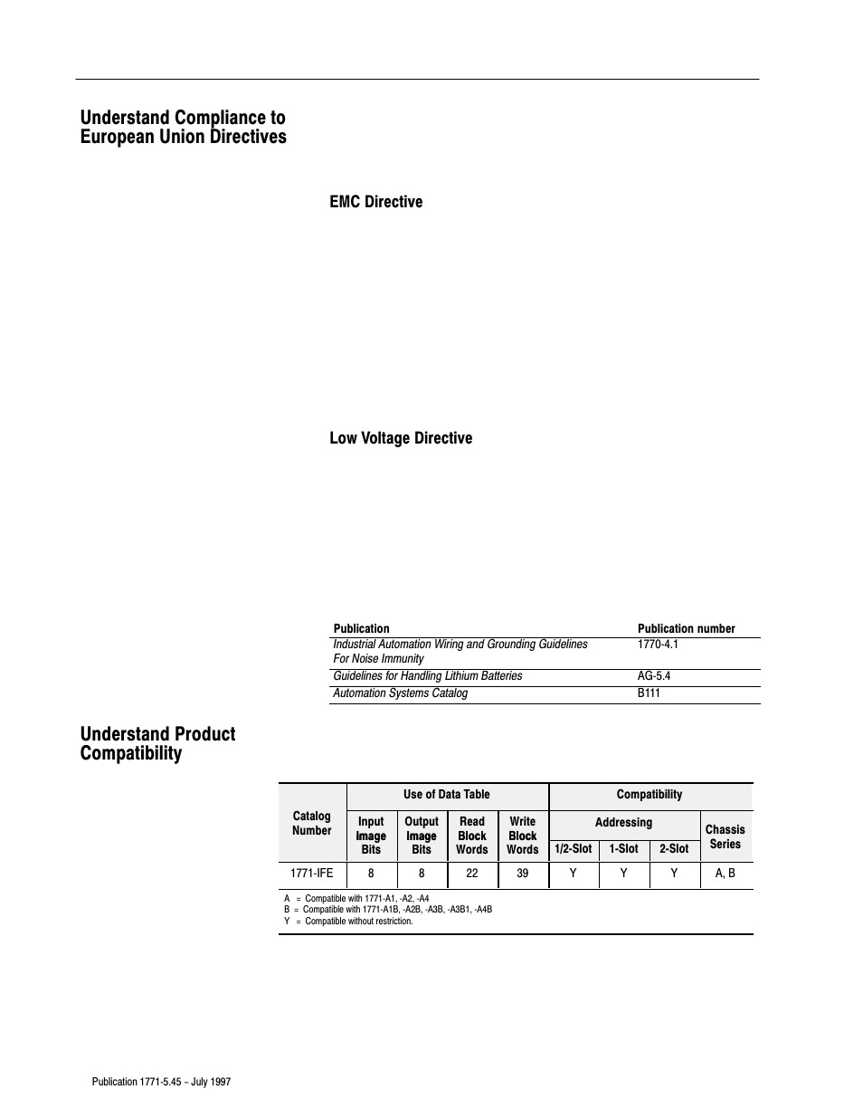 Understand compliance to european union directives, Understand product compatibility | Rockwell Automation 1771-IFE/C INSTL.INSTRUCTIONS ANALOG INPU User Manual | Page 2 / 16