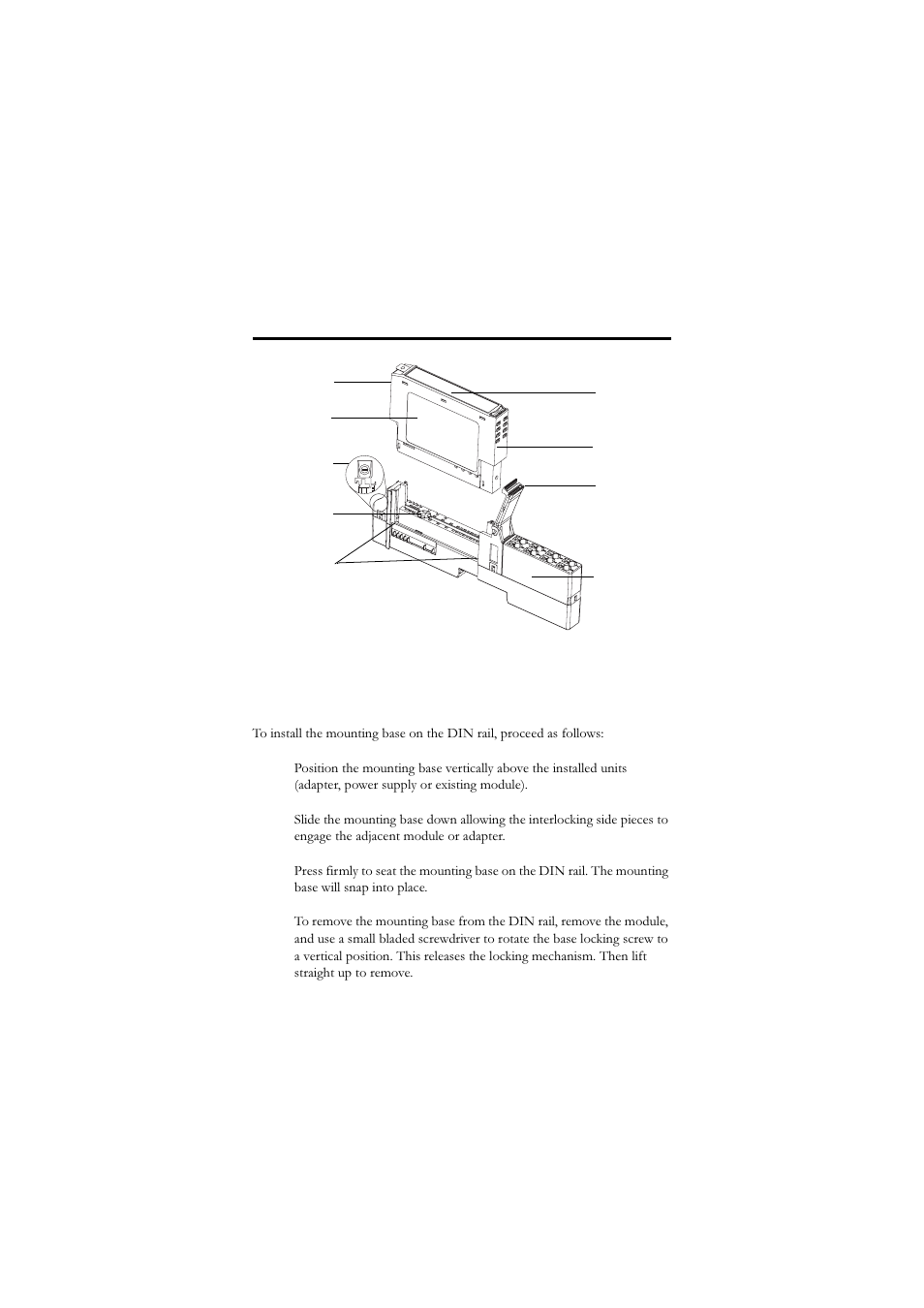 Install the mounting base | Rockwell Automation 1734-IE4C POINT I/O 4 Channel High Density Current Input Module Installat User Manual | Page 8 / 24