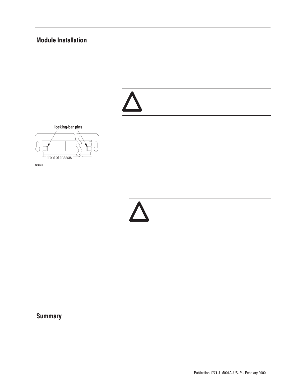 Module installation, Summary | Rockwell Automation 1771-ASB/E Remote I/O Adapter User Manual User Manual | Page 29 / 94
