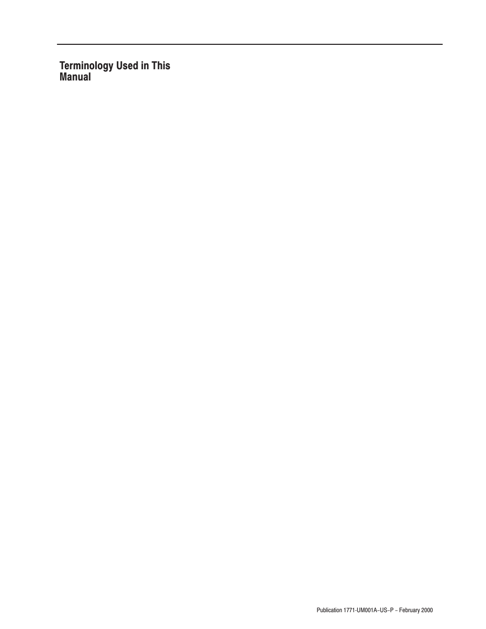 Terminology used in this manual | Rockwell Automation 1771-ASB/E Remote I/O Adapter User Manual User Manual | Page 5 / 94