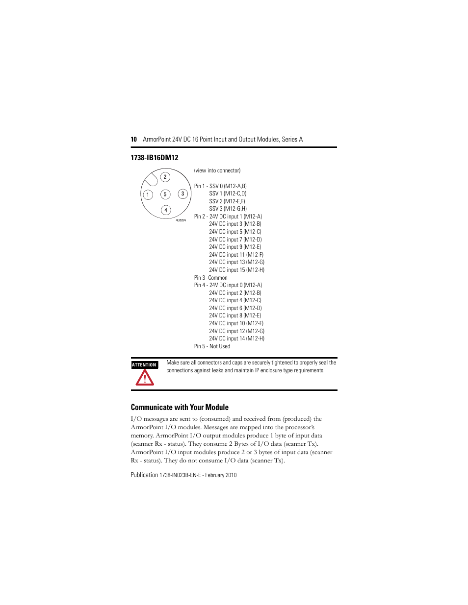 Communicate with your module | Rockwell Automation 1738-IB16DM12 ArmorPoint 24V DC 16 Point Input and Output Modules  User Manual | Page 10 / 20