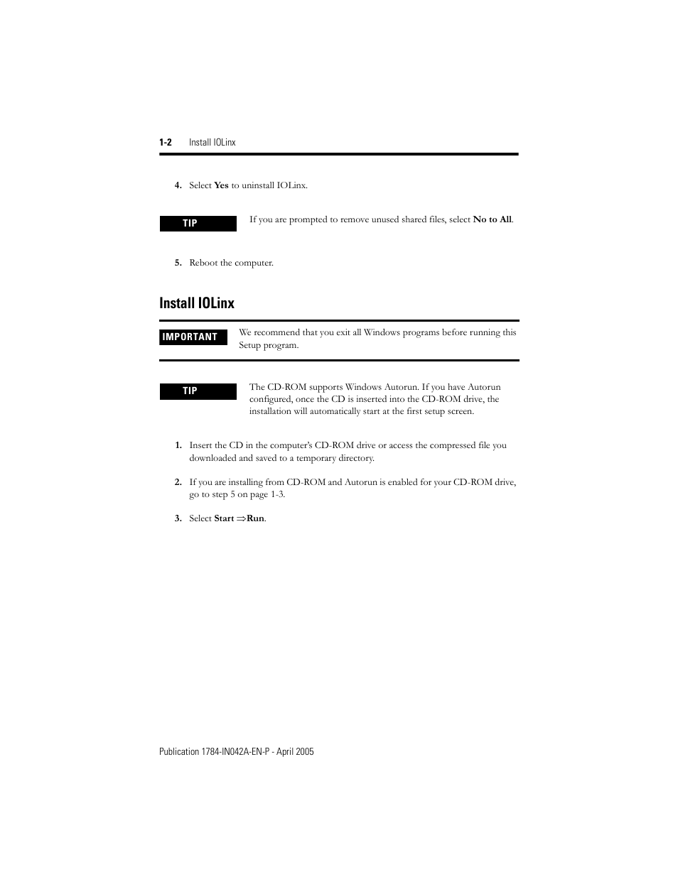 Install iolinx, Install iolinx -2, Install iolinx pr | Rockwell Automation 1784-PKTCS ControlNet PCI Scanner Card Installation Instrucitons User Manual | Page 12 / 70