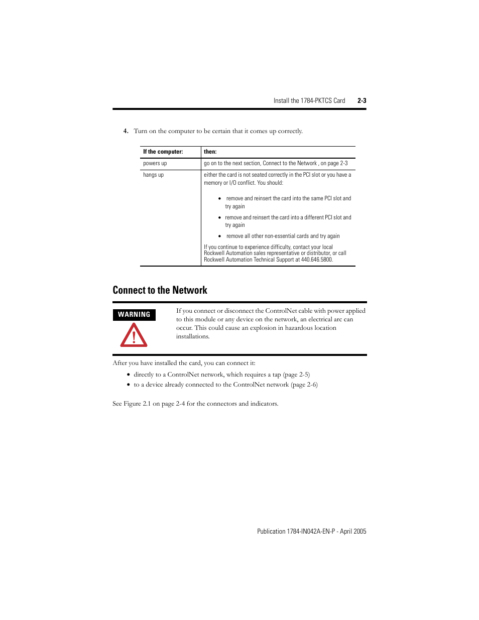 Connect to the network, Connect to the network -3 | Rockwell Automation 1784-PKTCS ControlNet PCI Scanner Card Installation Instrucitons User Manual | Page 19 / 70