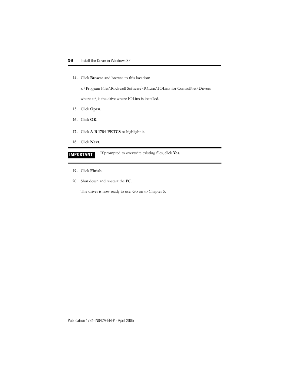 Rockwell Automation 1784-PKTCS ControlNet PCI Scanner Card Installation Instrucitons User Manual | Page 32 / 70