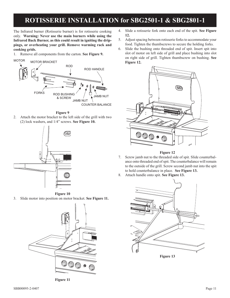 Broilmaster SBG2801-1 User Manual | Page 11 / 24